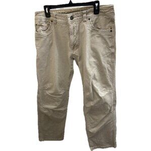 Kuhl Easy Rydr Vintage Patina Khaki Dye Canvas Hiking Pants Size 35 X 30.5 Beige